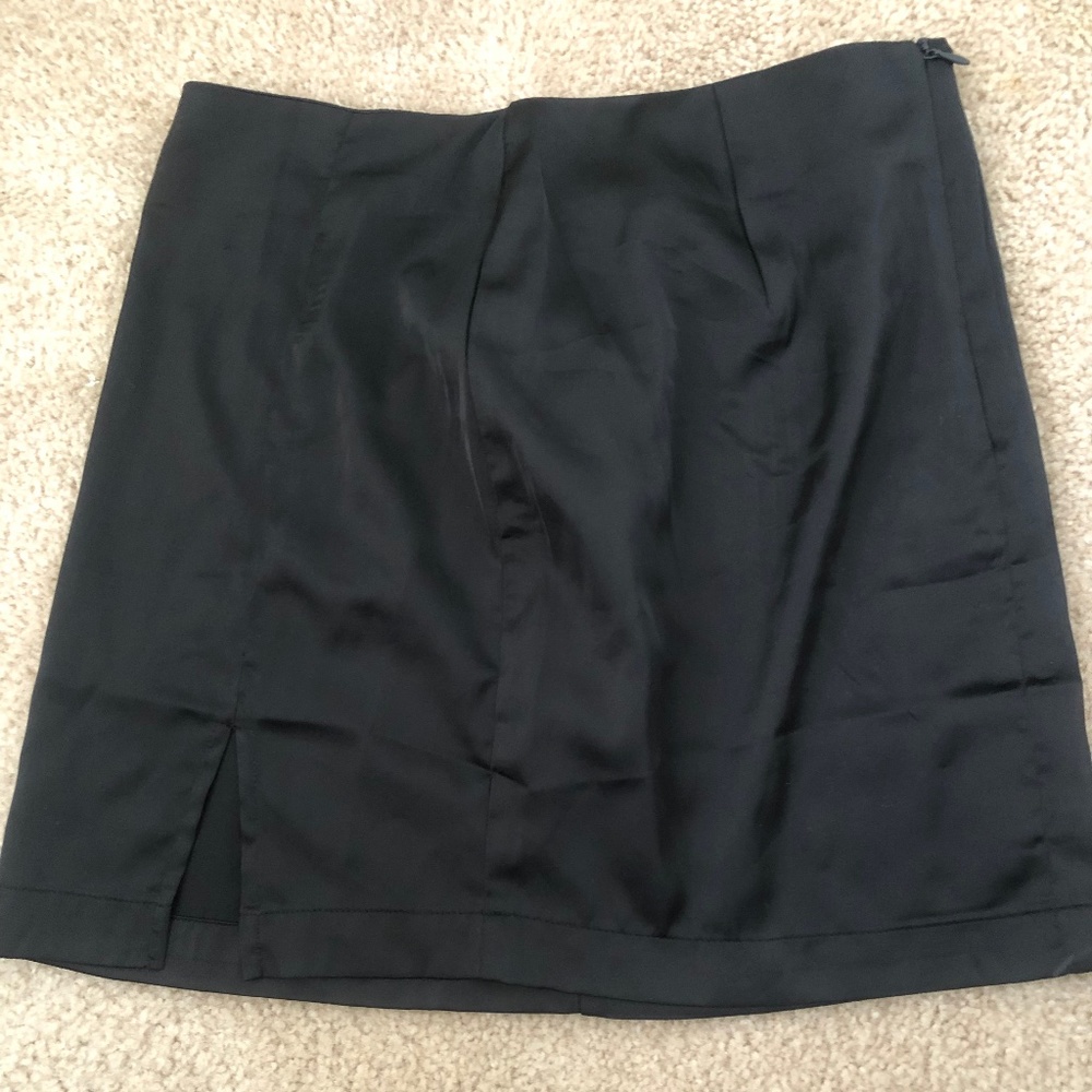 Black Silk Mini Skirt